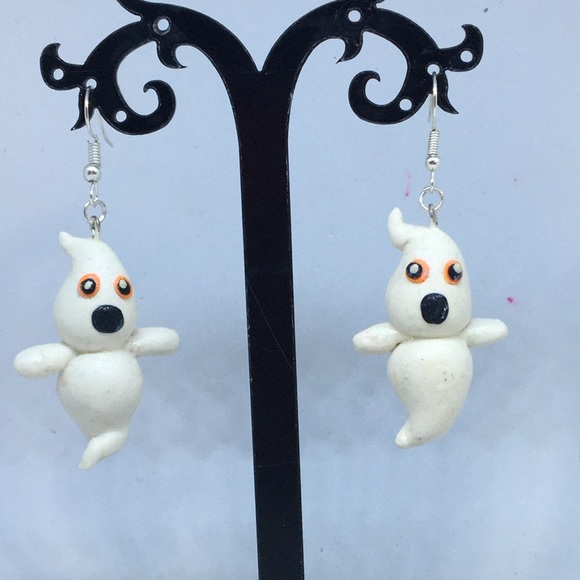 Kool Klay Jewelry - Unique Handmade Clay Halloween Ghost Earrings